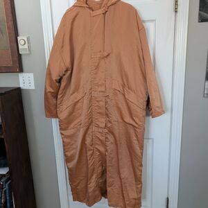 Women's Tan Hooded Pea Coat